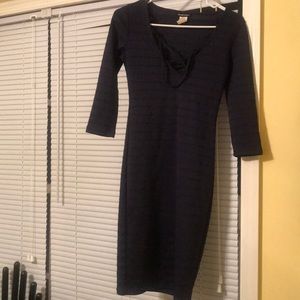 Navy Blue Body Con Party Dress